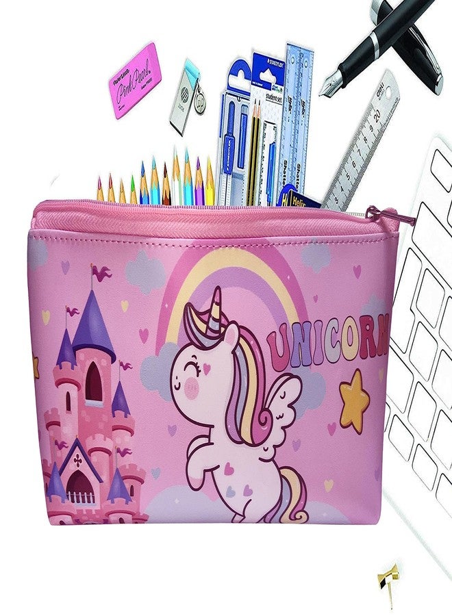 جيادا حقيبة أقلام رصاص جلدية من جيادا بتصميم وحيد القرن اللطيف - قطعة واحدة، أزرق - Image 1